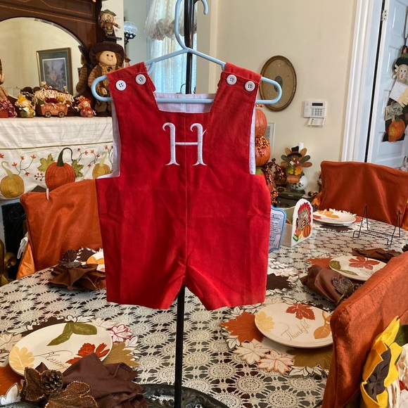 NWT Remember Nguyen Infant Boys Jon Jon size 3 months Monogrammed H - Picture 15 of 16